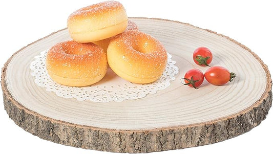 Vintiquewise Barky Natural Wood Slabs Rustic Ornament Slice Tray Table Charger - 12 Inch Dia