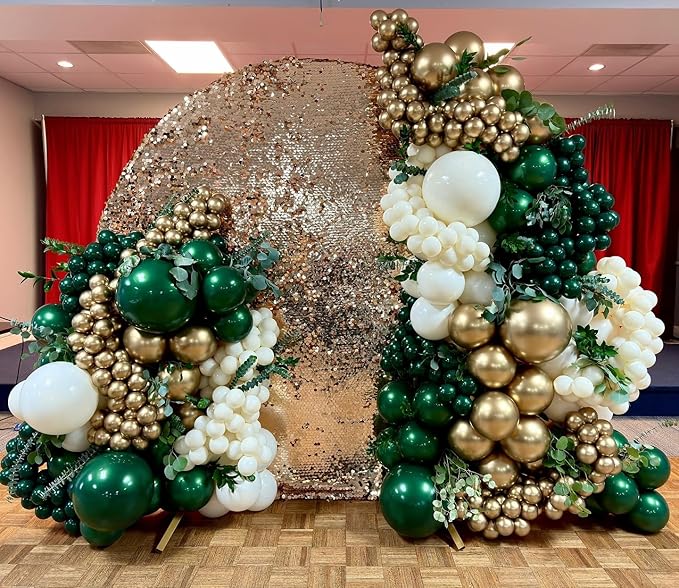 Emerald Green Double Stuffed balloons Different Size 115Pcs 5/10/12/18 Inch Dark Green Balloons Balloon Garland Arch kit for Birthday Baby Shower Jungle Safari Christmas Party