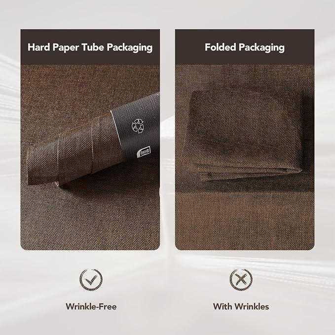 BALCONY & FALCON Faux Linen Placemats Set of 4 Washable Place Mats Heat Resistant Table Mats for Restaurant Dining Christmas Thanksgiving Party Indoor Outdoor （Brown, 17.7x11.8 in, 4PCS