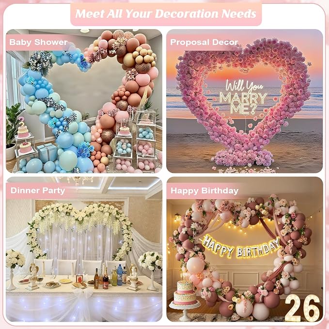 6.2FT Heart Arch Stand for Proposal Wedding Backdrop Stand Wedding Balloon Arch Stand Metal Heart Shaped Arch for Ceremony Valentine's Day Birthday Party Baby Shower Decorations (Golden)