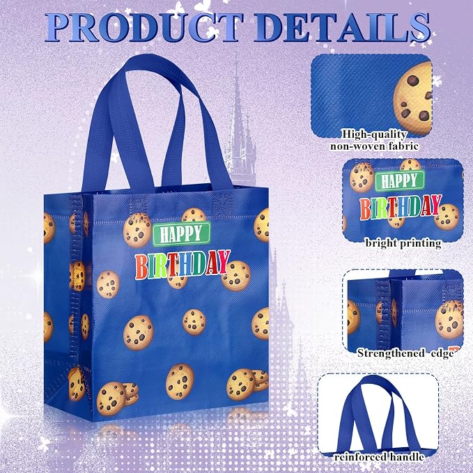 Sweetude 40 Pcs Cartoon Street Gift Party Favor Bags with Handle, Non Woven Goodie Bags Birthday Favor for Birthday Baby Shower Packaging Supplies