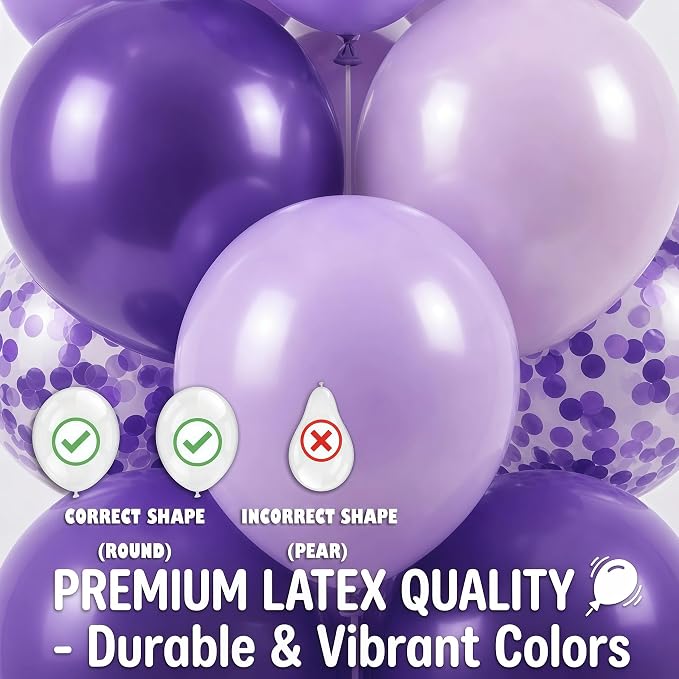 Balloon Column Kit Set of 2 With Balloons Included - with Base, and Pole,Balloon Tower Backdrop Decoration for Wedding, Baby Shower, Birthday Party, or Bachelorette Parties (Enigmatic Purple)