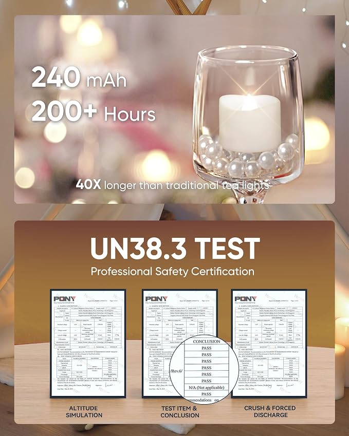 Homemory 48-Pack Cool White Novelty Flickering Flameless Tea Lights, 200+Hours Battery-Operated LED Fake Candles for Wedding Table Centerpieces,Proposal,Anniversary, White Base, Ø1.5'' × H1.3''