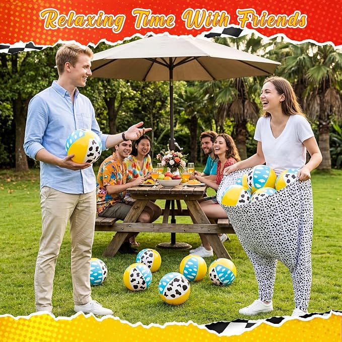 26 Pcs Granny Pants Outdoor Game Set, 4 Giant Pants with 20 Bouncy Balls & 2 Pumps Yard Funny Toss Relay Backyard Game for Adults Family Beach Party Favor