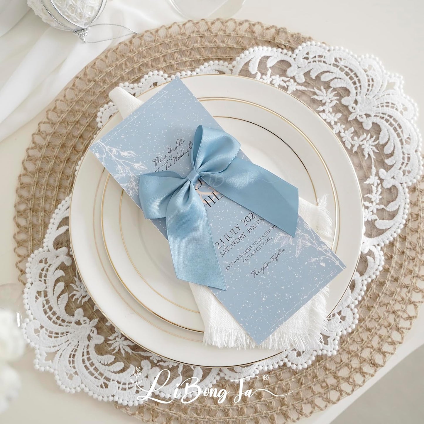 4.5" Satin Ribbon Dusty Blue Bows for Gift Wrapping, Twist Tie Bows, Cute Bows for Crafts, Party Favors, Premade Bows Pre-Tied Decorative Bows for Flower Bouquets Candy Apple Bows-24 Counts