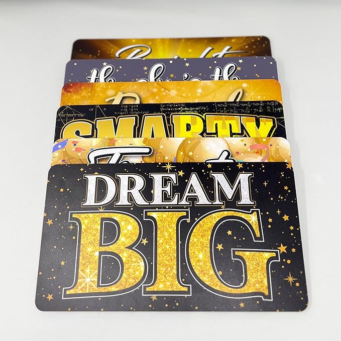 KING PROPS Graduation Photo Booth Prop Decorations 6 Count, Any Graduation Party, Water Proof Multi Color Double Sided Gold and Black Selfie Photoshoot Party Props
