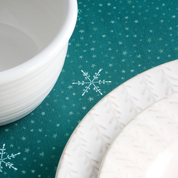 Maison d' Hermine Table Cloth Square Table 100% Cotton 60 x 60 Inches Fall Tablecloth Reusable Everyday Use for Thanksgiving Christmas Decorations Dining Farmhouse Party (Hygge Christmas)
