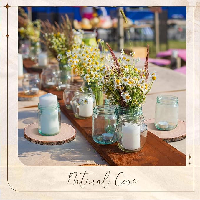 Tioncy 10 Pack Large Wood Slices for Centerpieces Unfinished Rounds Wood Slabs for Tables Decor Natural Wooden Circle for DIY Crafts Rustic Wedding Centerpiece Decor (9-10 Inch)