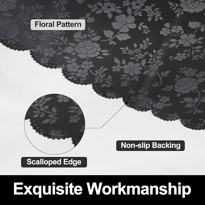 Smiry Rectangle Table Cloth, Waterproof Heavy Duty Vinyl Tablecloths, Wipeable Washable Table Cover for Kitchen and Dining Room (Black, 60" X 140")