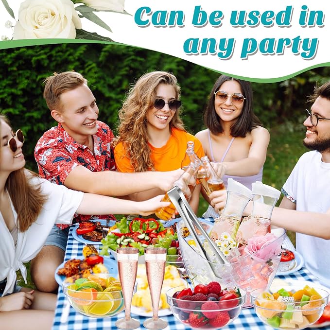 Pickmesh 237 Pcs Mimosa Bar Set up Supplies Kit - 2 Acrylic Beverage Tubs, 4 Carafes, 6 Bowls, 20 Champagne Flutes, 100 Straws & Picks, Banner, Mimosa Bar Gift Ideas for Bridal Shower Decoration
