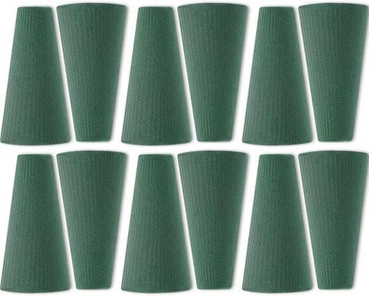 Shihanee 12 Pcs Floral Foam Cones for Artificial & Fresh Flowers, 4.72 x 2.8 Inch Wet & Dry Green Foam Blocks for Cemetery Vase Inserts, Wedding Centerpieces, and DIY Flower Arrangement Supplies