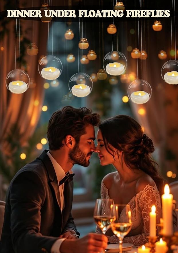Floating Candles, Water-Activated 2.3" Flameless LED Candle 150+ Hours Waterproof Plastic White Battery Operated Candle for Centerpieces, Cylinder Vases Table Decorations Wedding Pool Party 12 Packs