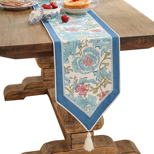 patdrea Linen Leopard Animal Table Runner Farmhouse for Home Kitchen Dining Decor Parties Family Dinners Christmas 12"x 71"