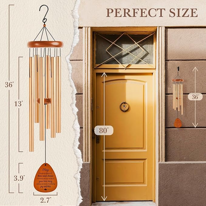 SteadStyle Anniversary Wind Chime for Couples, Parents, Husband, Wife, Wedding Anniversary Keepsake Decorations Wind Chimes for Outside Garden Patio Backyard Porch Large Size 36 in
