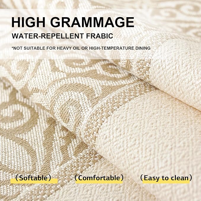 Linen Tablecloths for Rectangle Tables,6 FT Table Cloth Advanced Waterproofing Technology for Dinningroom,Farmhouse