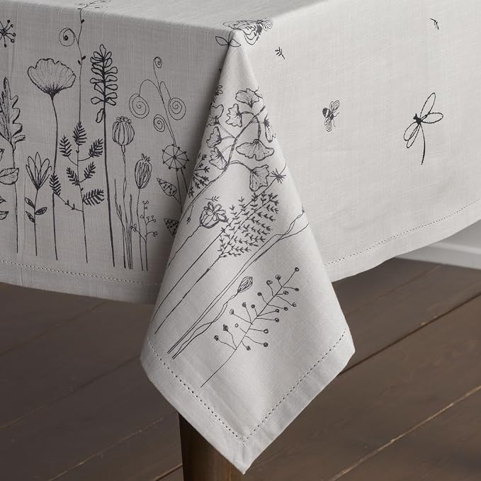 Maison d' Hermine Table Cloth Rectangle Table 100% Cotton 54 x 72 Inches Tablecloth Reusable Decorative for Dining Kitchen Room Farmhouse Party Home Hotel Restaurant Spring Summer - Flore