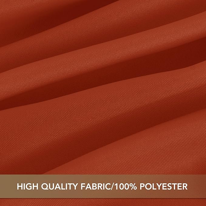 sancua Thanksgiving Round Tablecloth 132 Inch Diameter, 6 Pack Rust Circle Polyester Fabric Fall Table Cloth for Holiday Party Reception, Washable Burnt Orange Table Cover (Fit 54-96 Inch Tables)