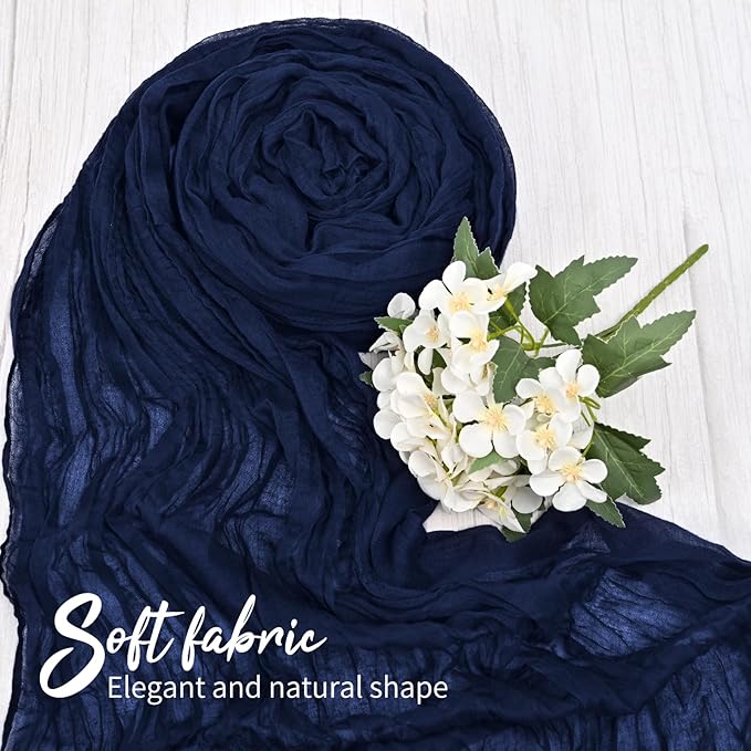 20 Pack Navy Blue Table Runner 10FT Long Cheesecloth Table Runner Cheese Cloth Gauze for Wedding Party Birthday Decoration-Navy Blue