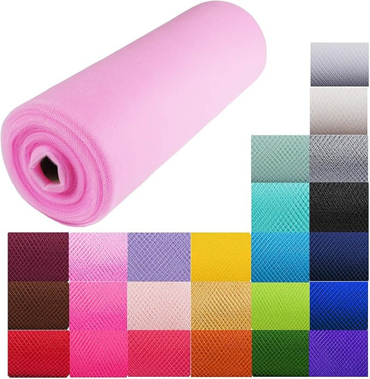 Craft And Party, Light Pink Fabric Tulle Roll 54 Inch by 40 Yards (120 ft) Fabric Tulle Bolt for DIY Tutu Skirt, Wedding and Decoration (Light Pink)