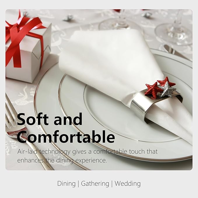 200 Pack Gzfunteng Linen-Like napkins disposable Red and White, 12" × 17" Paper Napkins, Durable and Absorbent Guest Hand Towels for Bathroom, Kitchen, Powder Room or Event