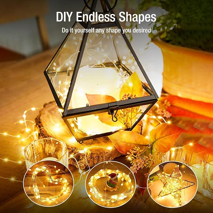 6 Pack Fairy Lights Battery Operated - 7ft 20 Led Twinkle Lights 3 Modes, Bulk Mini String Lights Waterproof for Mason Jars Vases DIY Party Wedding Fathers Day Decoration -Warm White