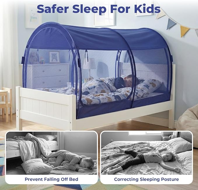 LEEDOR® Bed Tent Dream Tent Bed Canopy Shelter Cabin Sleeping Tent Indoor Pop Up Privacy Warm Breathable Mosquito Mesh Twin/Full/Queen for Kids and Adult (Mattress Not Included)