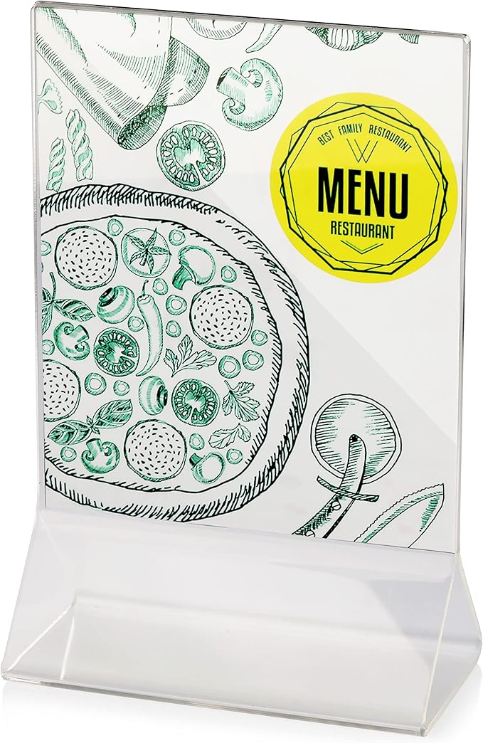 New Star Foodservice 22940 Acrylic Table Menu Card Holder, 4 by 6-Inch, Clear, Set of 12