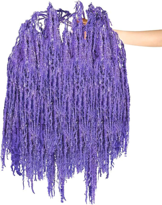 Suncalla 12 Pcs Purple Spring Natural Dried Amaranthus Hanging Flowers Amaranthus Artificial Flowers for Wedding Arch Bouquet Floral Garland Wall Home Decoration (23 Inch)