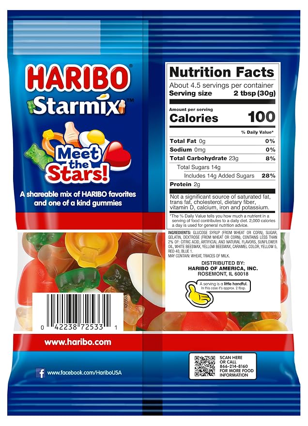 HARIBO Gummi Candy, Starmix, 5.6 Oz Bag (Pack of 12)