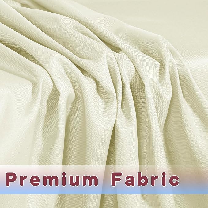 HolidayIdeas 2 Pack Fitted Table Clothes - 48 x 24 Inch - Butter Cream Rectangle Tablecloths for 4 Foot Tables, Polyester Fabric Folding Table Covers for Parties, Holiday Dinner, Wedding, Trade Show