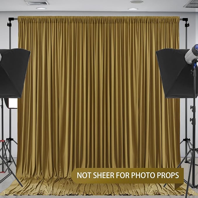 Brown Backdrop Curtains-Wrinkle-Free Polyester Photography Drapes Party Curtain Background for Baby Shower Wedding Decorations- 40 X10FT (Brown)