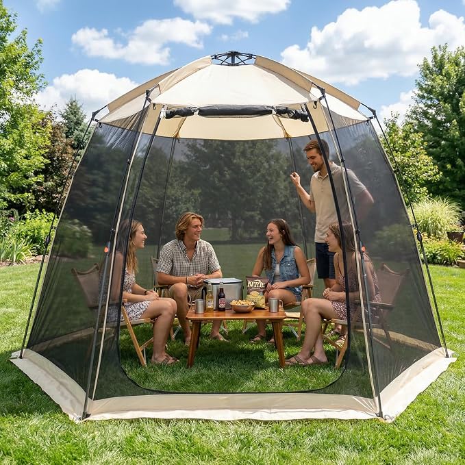 Alvantor® Screen House Gazebo, Pop Up Screen Tent, Instant Screen Room with Carry Bag, Outdoor Mosquito Tent Camping, Sun Shade Shelter for Patio, Garden, Backyard, Deck