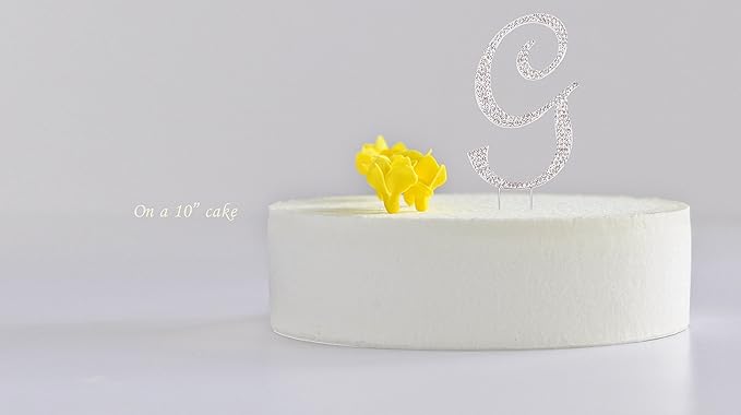LOVENJOY Gift-Boxed 3" Rhinestone G Letter Cake Topper