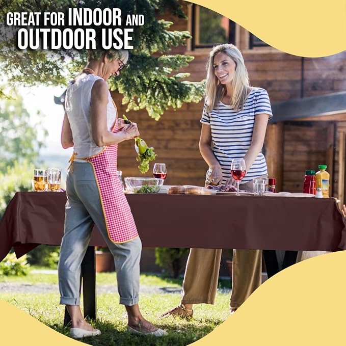 Party Solids 66% Thicker Premium Brown Plastic Table Cover Roll 40" X 300' Table Cloth Plastic Cover Roll Quality Thick Banquet Rolls Disposable Tablecloth Rolls Strong American Based Company