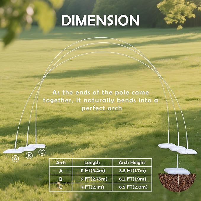 YALLOVE Balloon Arch Stand Kit, Adjustable Balloon Arch Frame, Convenient to Assemble and Disassemble, Backdrop Stand for Party, Not Include Balloons