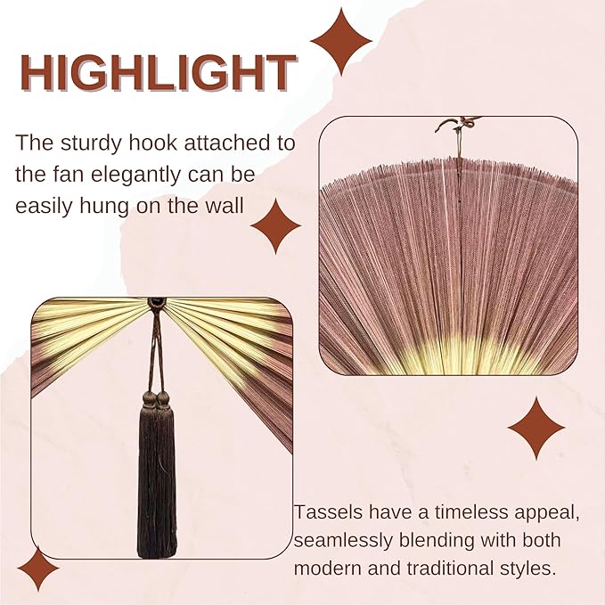 ChumDecor Fan Wall Decor,Decorative Folding Fan for Over Bed Decorations
