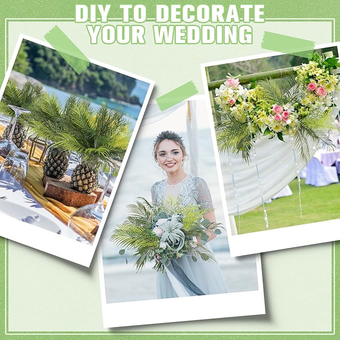Giegxin Artificial Palm Plants Leaves Imitation Fake Palm Tree Leaves Decor Greenery Faux Tropical Faux Plants Fronds for Palms Sunday Garden Hawaiian Party Jungle Party Decor(12 Pieces)