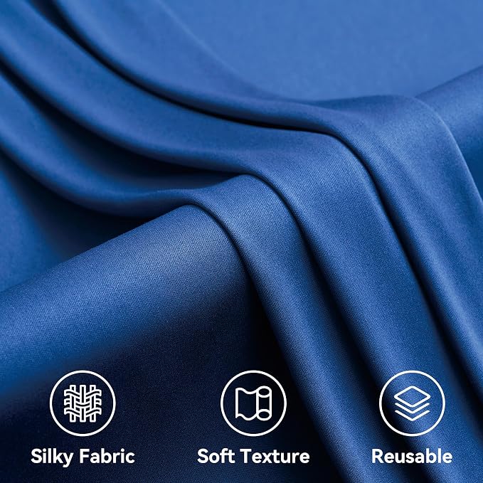 8 Panels 5x12ft Royal Blue Backdrop Curtains for Parties, Wrinkle Free Polyester Blue Photo Backdrop Drapes 12 ft Long Back Drop Cloth for Wedding Birthday Photography Background Party