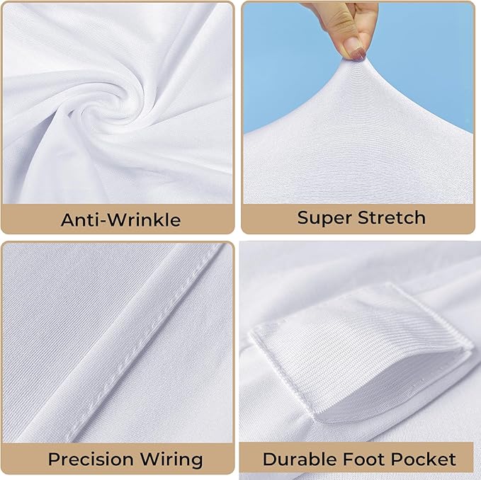 White Chair Covers 30 pcs Stretch Spandex Chair Covers Universal Fitted Chair Cover Protector for Wedding,Party, Banquet, Holidays, Celebration, Decoration（White, 30 PCS）