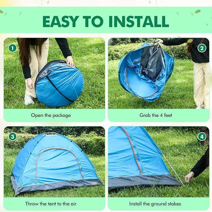 Woanger 6 Pack Bulk 2 Person Camping Tents for Homeless Lightweight Outdoor Tent with Rain Fly and Carrying Bag, Waterproof Windproof Setup Pop Up for Homeless Camping Backpacking