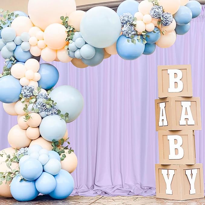 MEETSKY Purple Backdrop for Parties Wedding Lavender Backdrop Curtains Rod Pocket Drapes Fabric Decoration for Grils Birthday Backdrops Party Baby Shower Photoshoot,5ft x 10ft,2 Panels