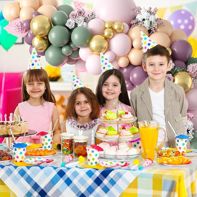 Dusty Green Purple Pink Balloon Arch Kit, Pastel Balloons Garland Party Decorations with Green Pink Lavender Purple Balloons for Girls Tea Party Birthday Baby Shower Bridal Wedding Party