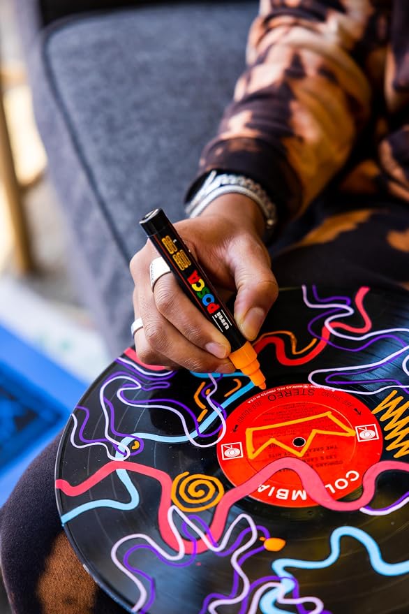 Uni Posca Paint Markers, 5M Medium Acrylic Markers with Reversible Tips, Artist Recommended For Gifts, Decorations, Fabric, Metal, Glass, Wood and Canvas, Assorted Colors, Set of 29