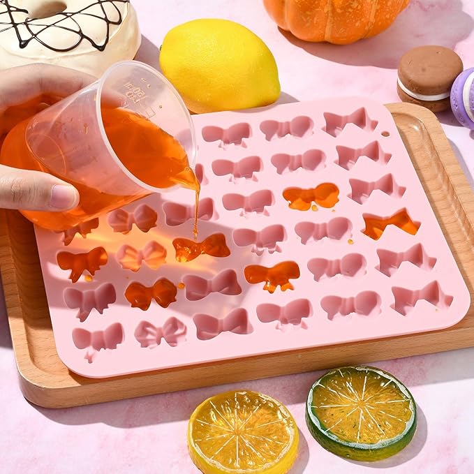 Airssory 2 pcs Cute Bow Theme Fondant Molds Bowknot Bow Tie Mold 3D for DIY Party Wedding Cake Candy Chocolate Epoxy Resin Craft Making Decoration