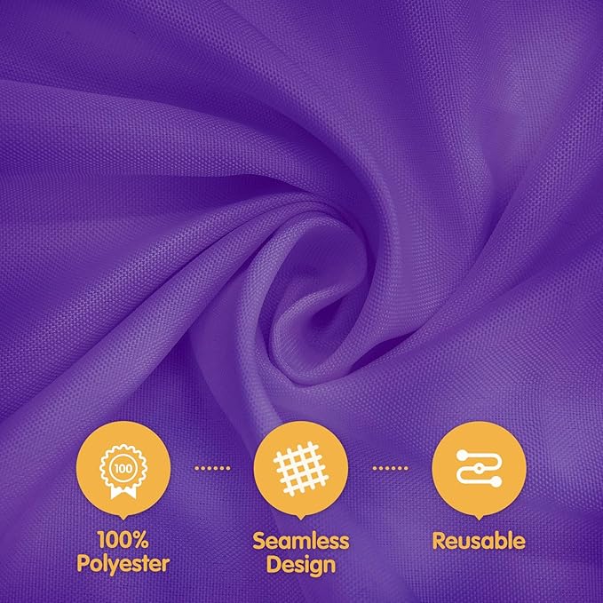 BRILLMAX 8 Pack Purple Tablecloths 60 x 102 Inch for 6ft Rectangle Tables - 150 GSM Polyester Fabric, 15" Standard Drop, Water, Stain & Wrinkle Resistant Cloth Cover for Wedding Dining Buffet
