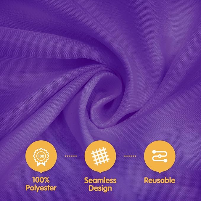 BRILLMAX 6 Pack Purple Tablecloths 90 x 132 Inch for 6ft Rectangle Tables - 150 GSM Polyester Fabric, Floor Length Drop, Water, Stain & Wrinkle Resistant Cloth Cover for Wedding Reception Banquet