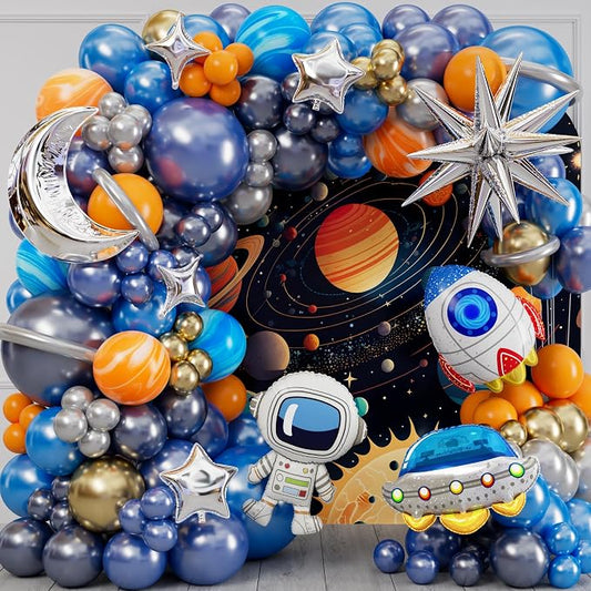 ALL-IN-1 Space Balloon Arch Kit with BONUS Specialty Foil Balloons for Outer Space Party Decorations - Galaxy Balloons for Galaxy Party Decorations, Astrobot, Astronaut Birthday Decorations