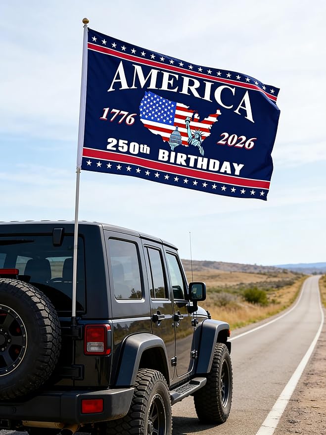 250 Anniversary USA Flag - 3x5 Ft Double Sided 3 Layers Patriotic Flags - 4th of July Decorations Independence Day American 250th Anniversary Flag 1776-2026 for Indoor Outdoor Decoration