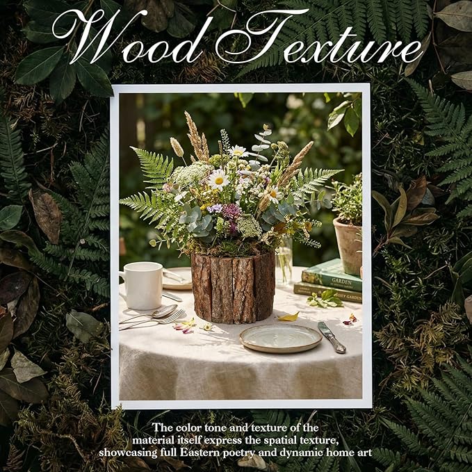 24 Set Wooden Vase for Centerpieces Wedding Flower Table Centerpieces Decor Rustic Bark Stump Bucket Farmhouse Wood Planter Pot for Woodland Party Window Home (Flower Foam,Medium)