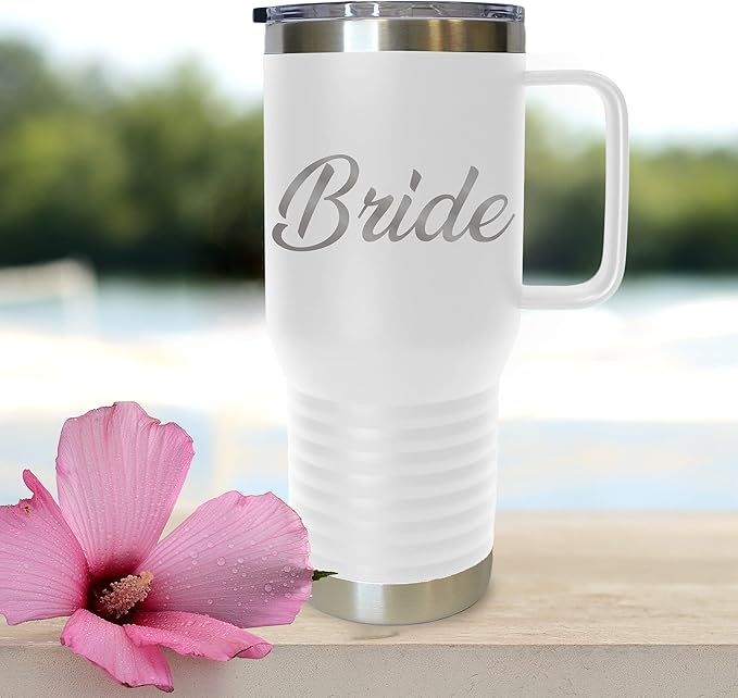 My Personal Memories Bride and Groom Insulated Travel Tumbler Set of 2 - Engraved To Go Cup Gift for Wedding, Rehearsal Dinner Party, Honeymoon, Reception (20 oz Coffee Tumbler Set)